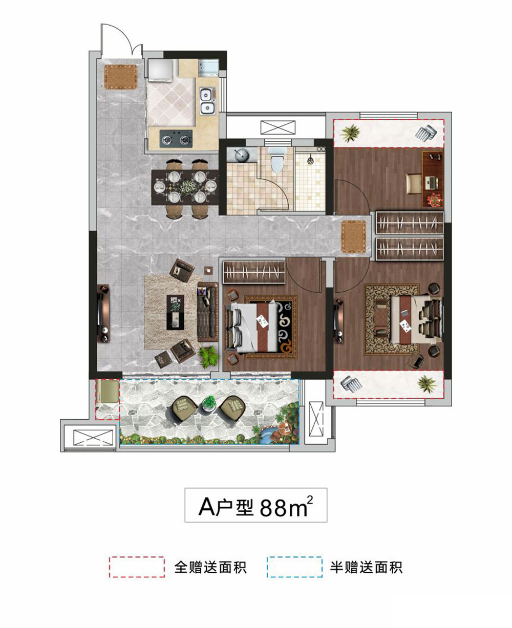 荆州沙市区楚天都市&middot;润园A户型