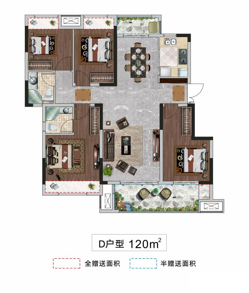 荆州沙市区楚天都市&middot;润园D户型