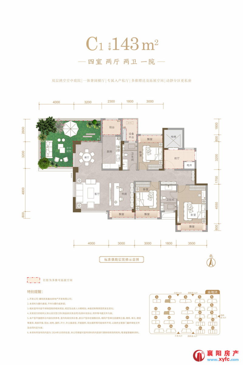 襄阳襄城区民发鑫龙未央书院C1户型