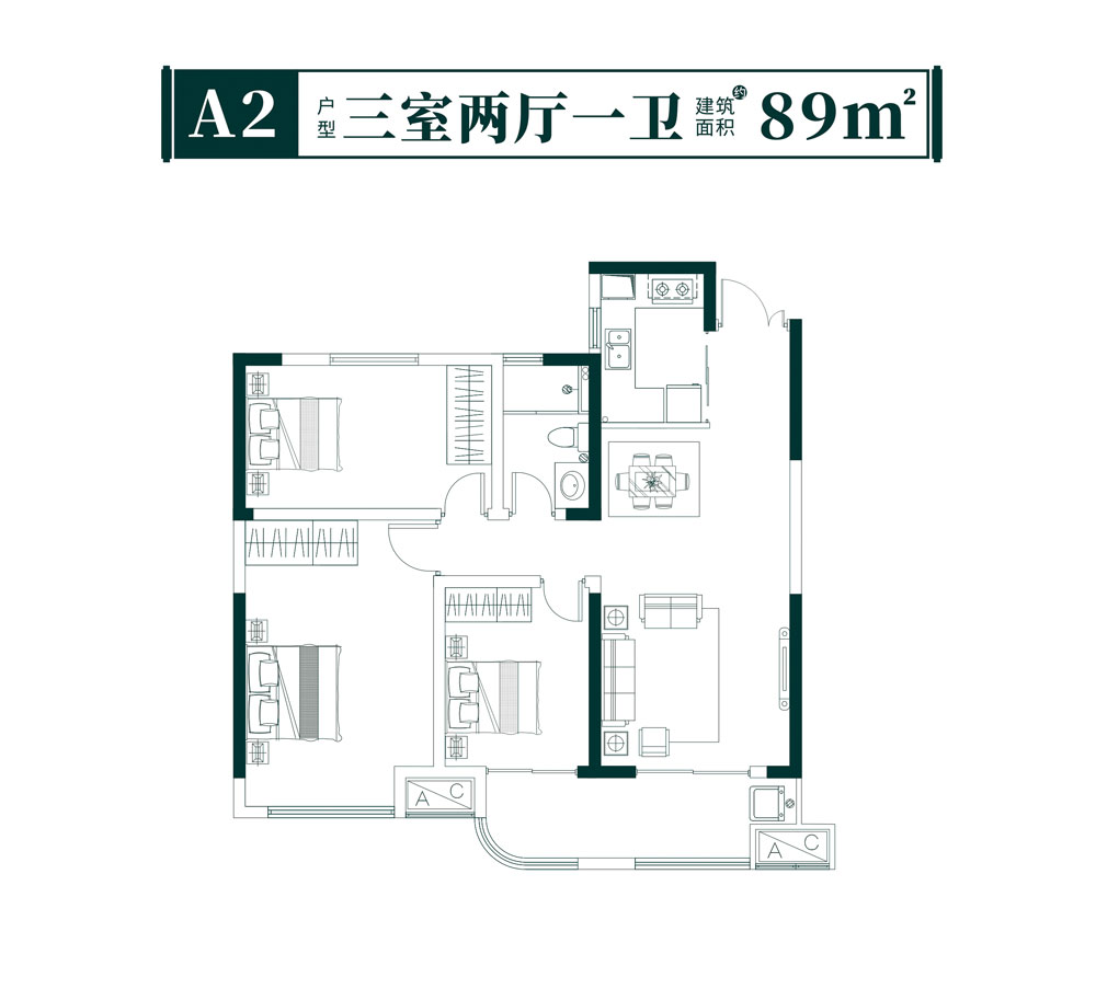 荆州荆州区楚天都市&middot;信园A2户型