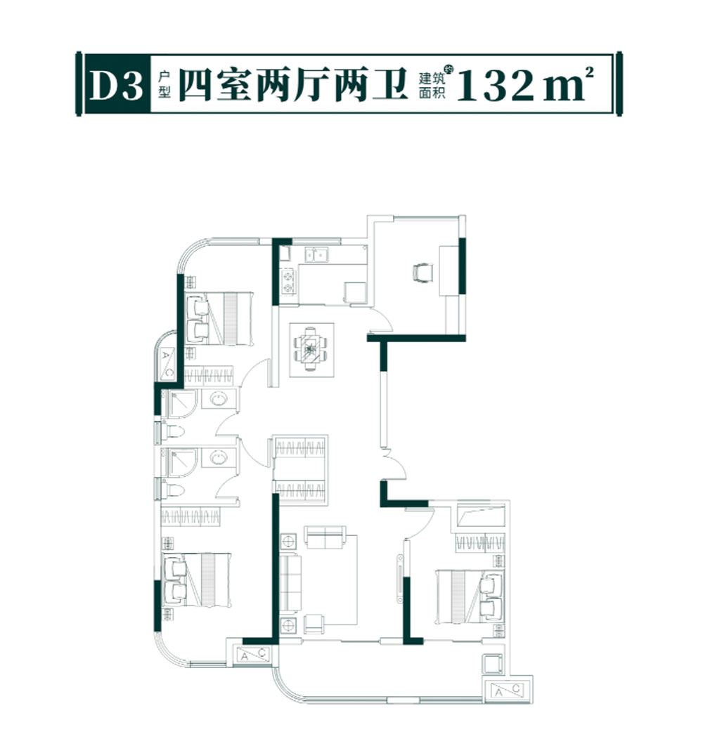 荆州荆州区楚天都市&middot;信园D3户型