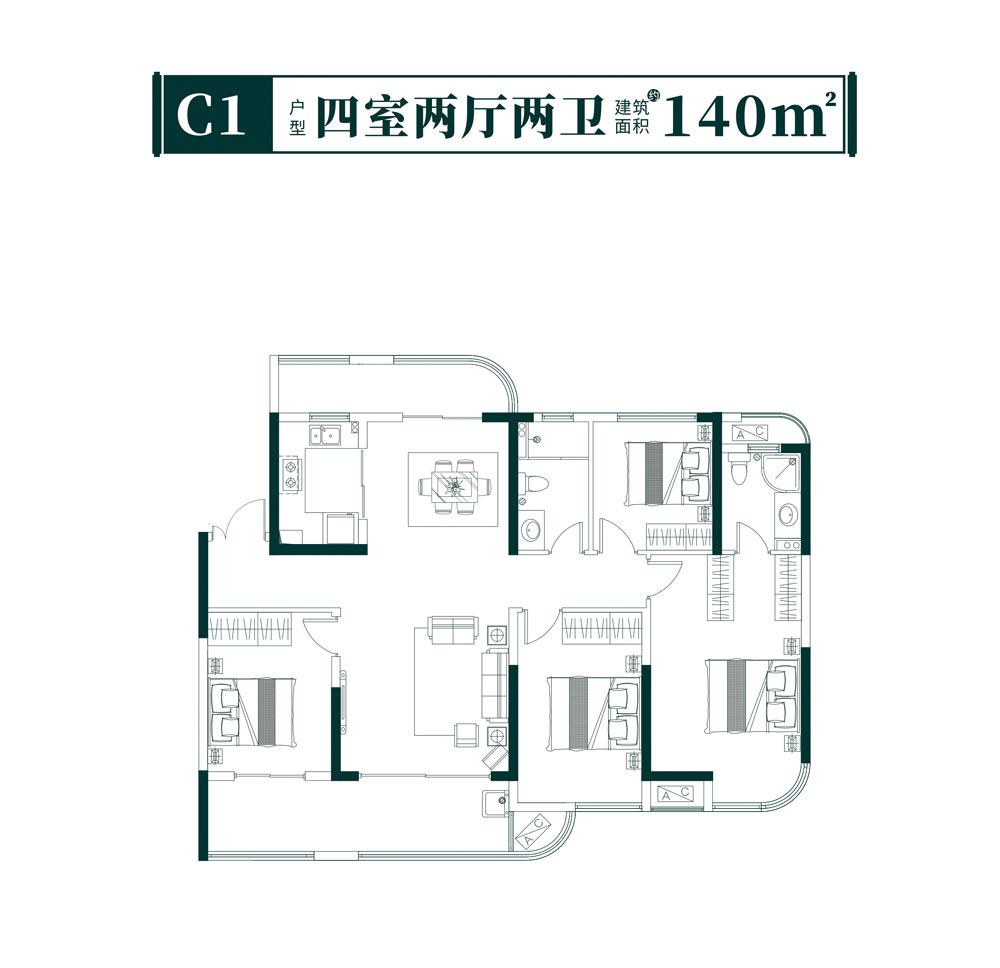 荆州荆州区楚天都市&middot;信园C1户型