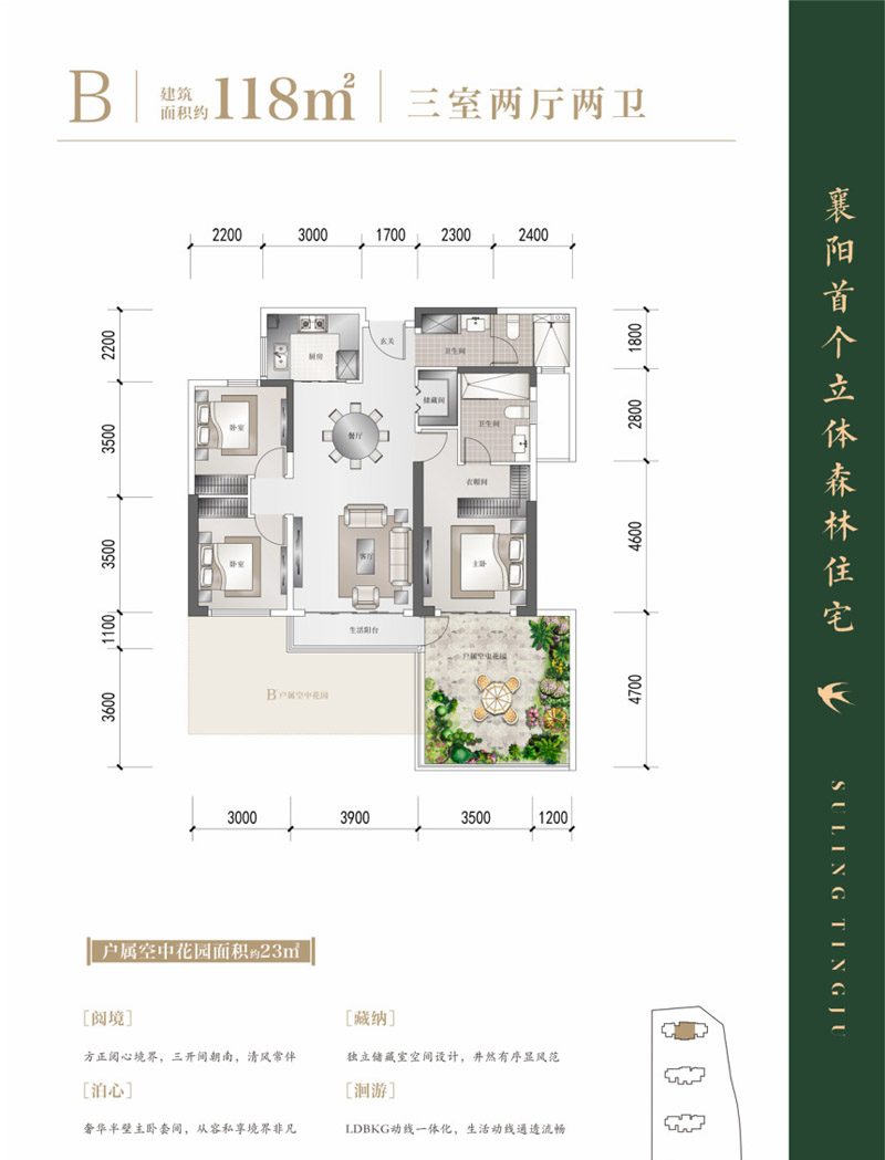 襄阳襄州区苏岭汀居B户型