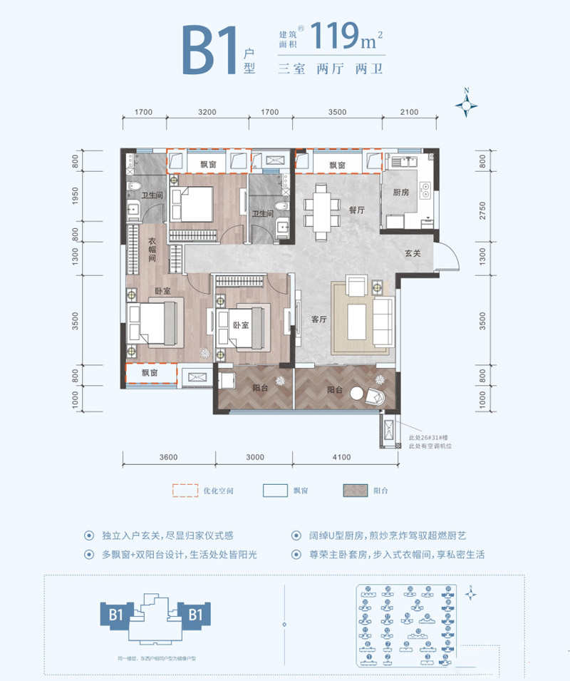 襄阳东津区东津世纪城B1户型