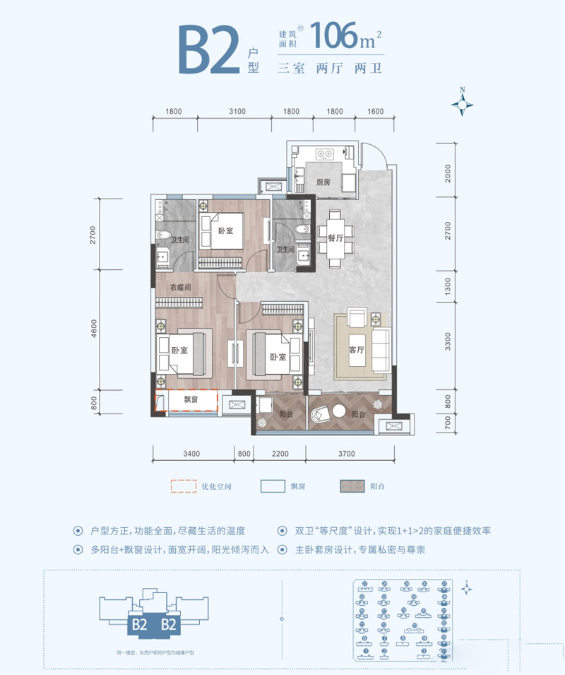 襄阳东津区东津世纪城B2户型