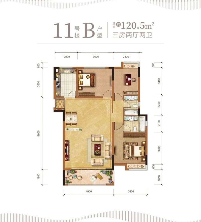 宜昌伍家岗区江畔大地B户型