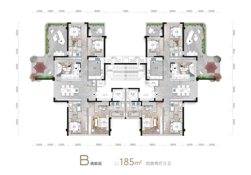 宜昌伍家岗区长江天序B185户型