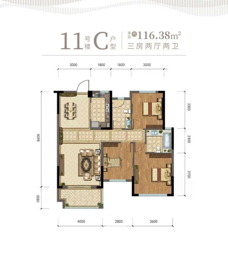 宜昌伍家岗区江畔大地C户型