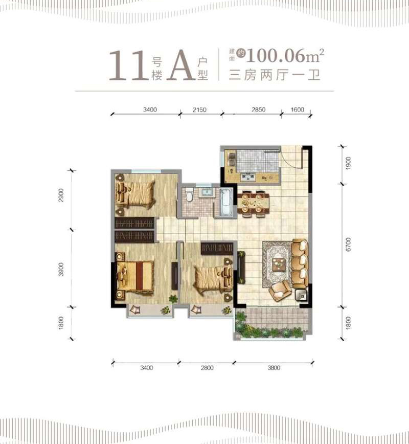 宜昌伍家岗区江畔大地A户型
