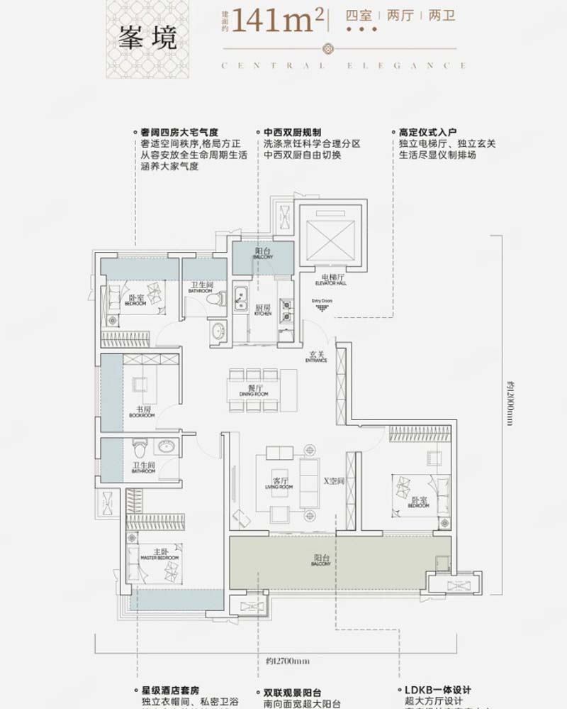 宜昌西陵区葛洲坝天创西陵序B户型