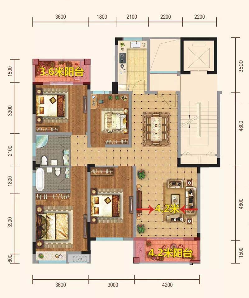 宜昌西陵区弘洋卢浮公馆A1户型