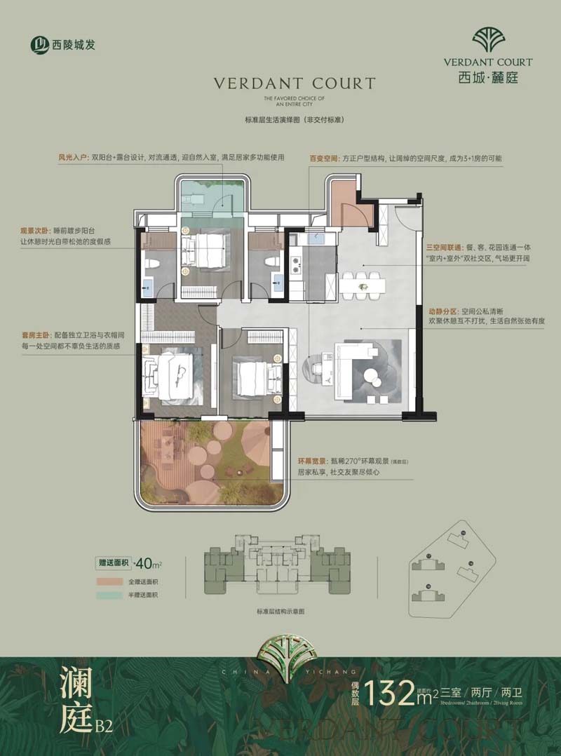 宜昌西陵区西城麓庭B2户型