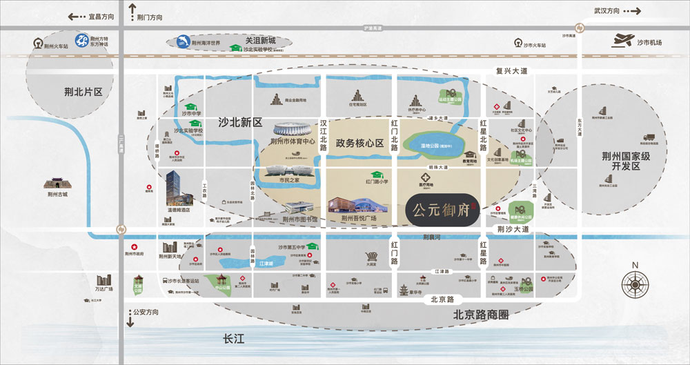 荆州沙市区公元御府区位图