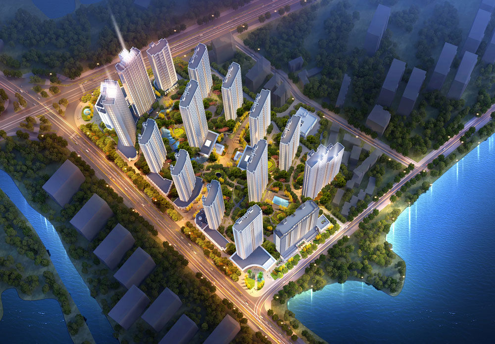 荆州沙市区楚天都市&middot;御湖一品实景图