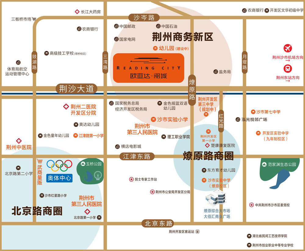 荆州沙市区欧亚达阅城区位图