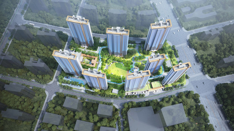 襄阳樊城区联投滨江商务区实景图
