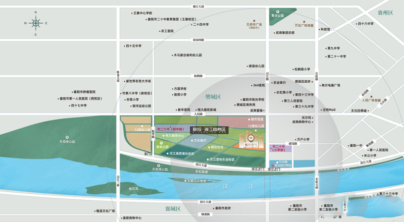 襄阳樊城区联投滨江商务区区位图