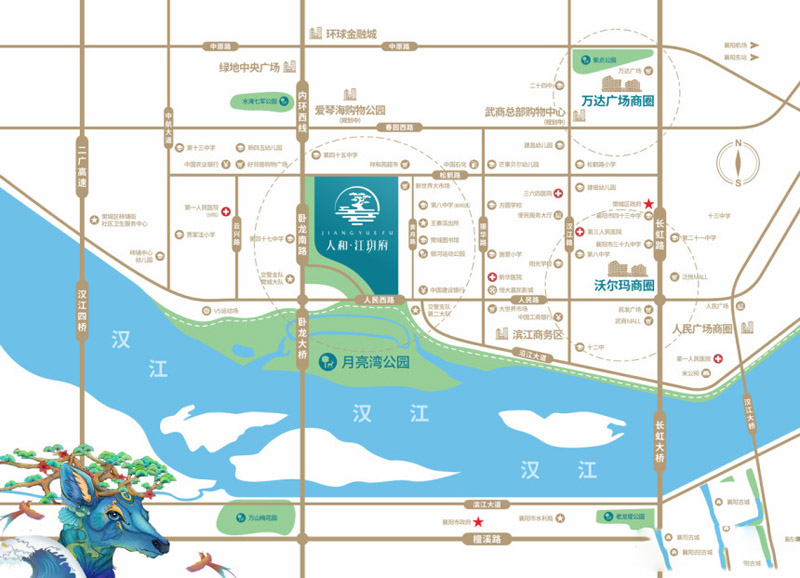 襄阳樊城区人和江玥府区位图