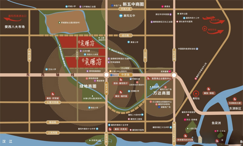襄阳樊城区国投襄阳府区位图