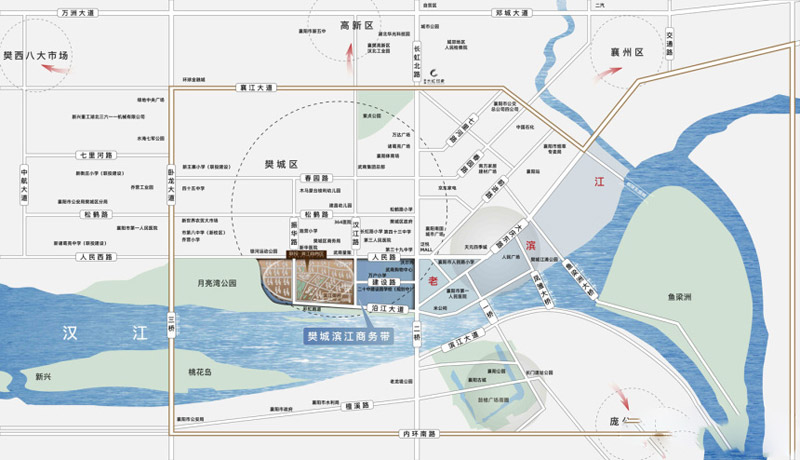 襄阳樊城区联投滨江御府区位图