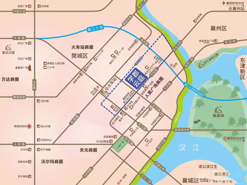 襄阳樊城区学郡云庭区位图