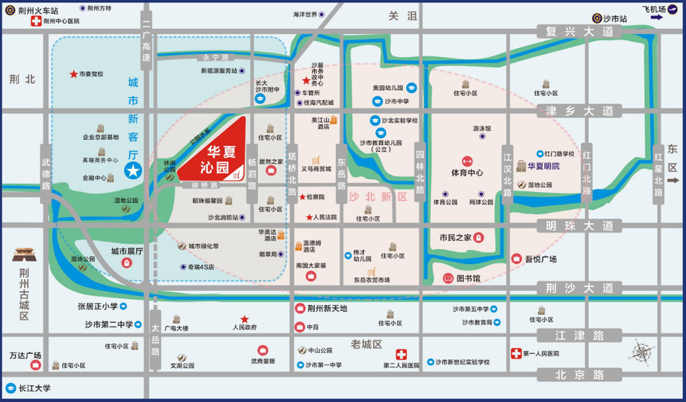 荆州沙市区华夏沁园区位图