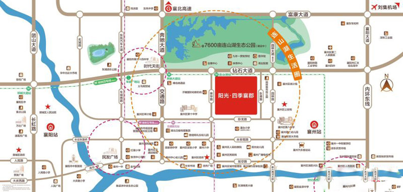 襄阳襄州区阳光四季襄郡区位图