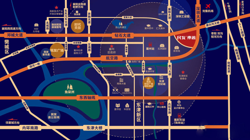 襄阳襄州区民发东著区位图