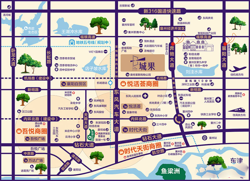 襄阳襄州区城果区位图