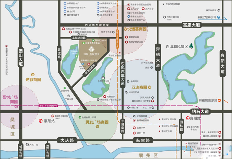 襄阳襄州区国投车城湖景区位图