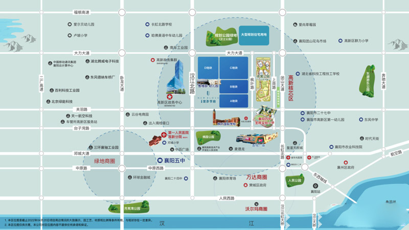 襄阳高新区金辉优步学府区位图