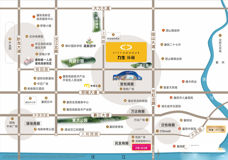 襄阳高新区力生臻樾区位图