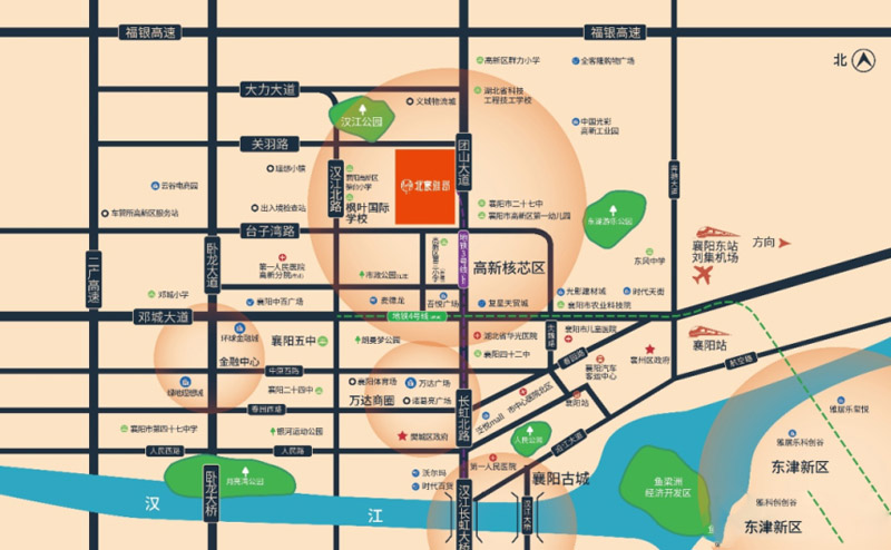 襄阳高新区北宸雅郡区位图