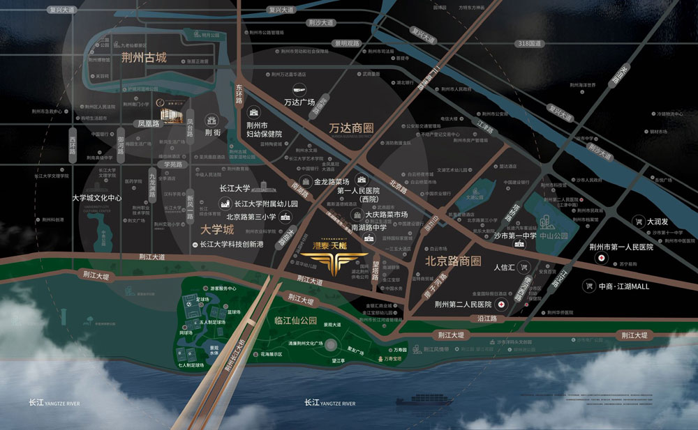荆州沙市区港泰天樾区位图