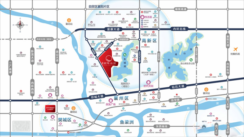 襄阳高新区湖畔云筑区位图