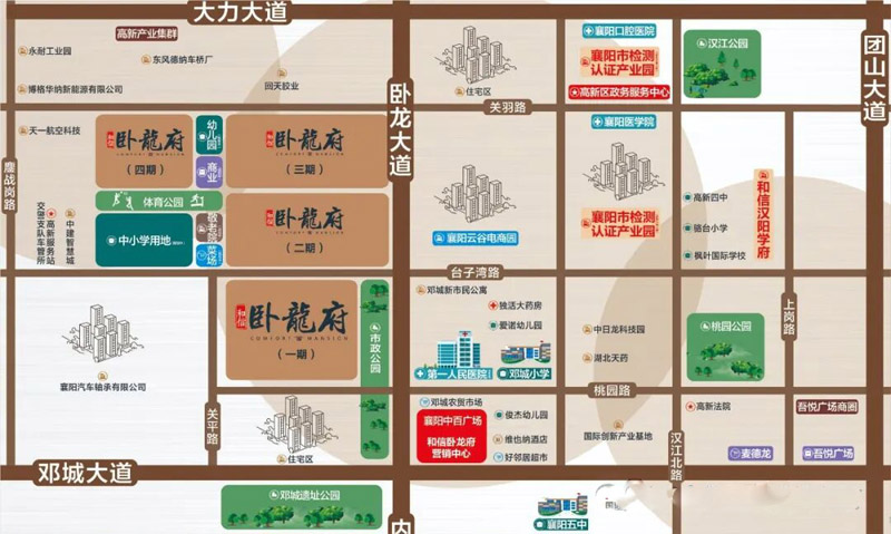 襄阳高新区卧龙府区位图