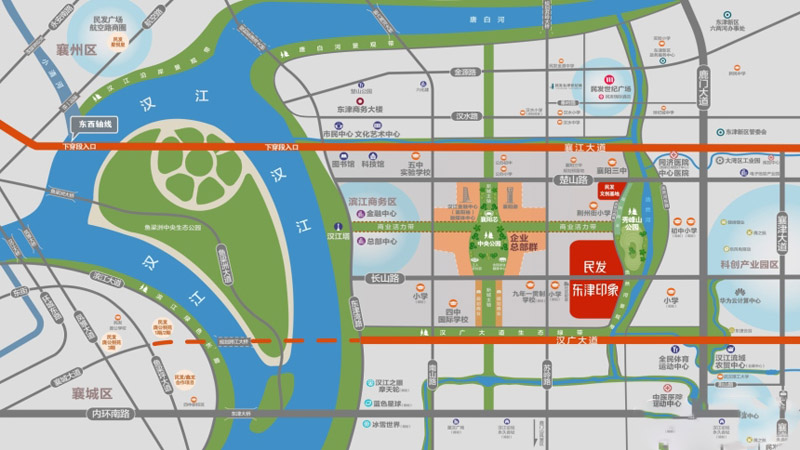 襄阳东津区东津印象区位图
