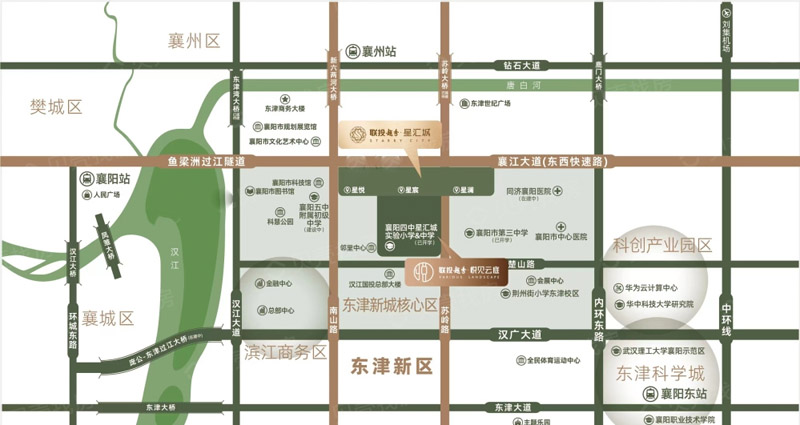 襄阳东津区悦见云庭区位图