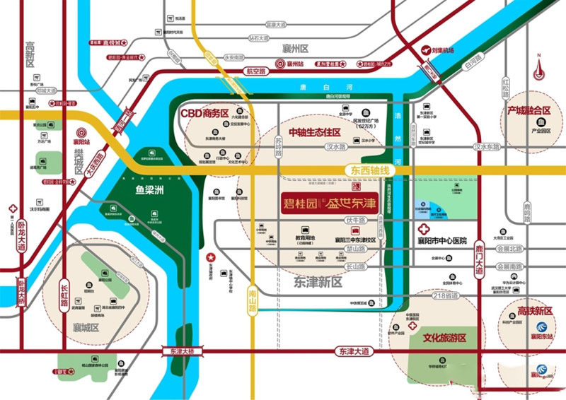 襄阳东津区碧桂园盛世东津区位图