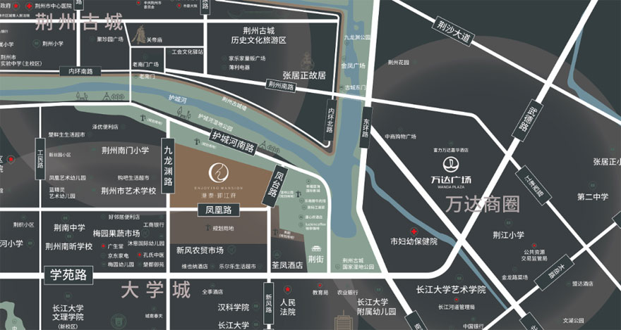 荆州荆州区港泰郢江府区位图