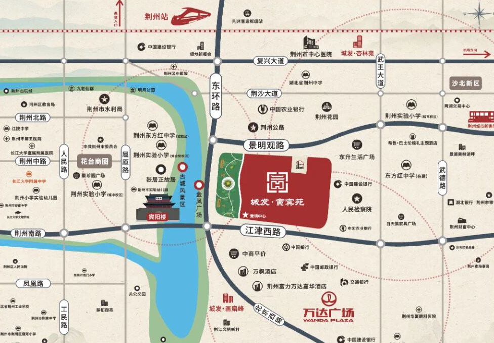 荆州荆州区城发寅宾苑区位图