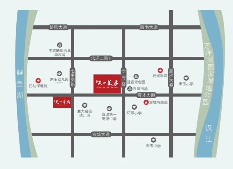宜城市天一美庐区位图