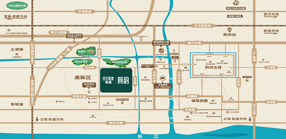 荆州荆州区武汉城建电建荆韵区位图