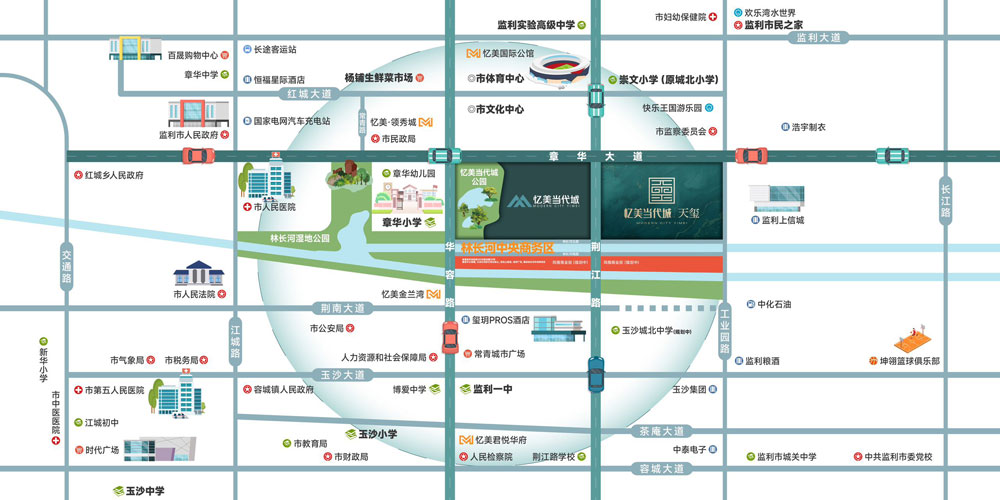 监利市忆美当代城&middot;天玺区位图