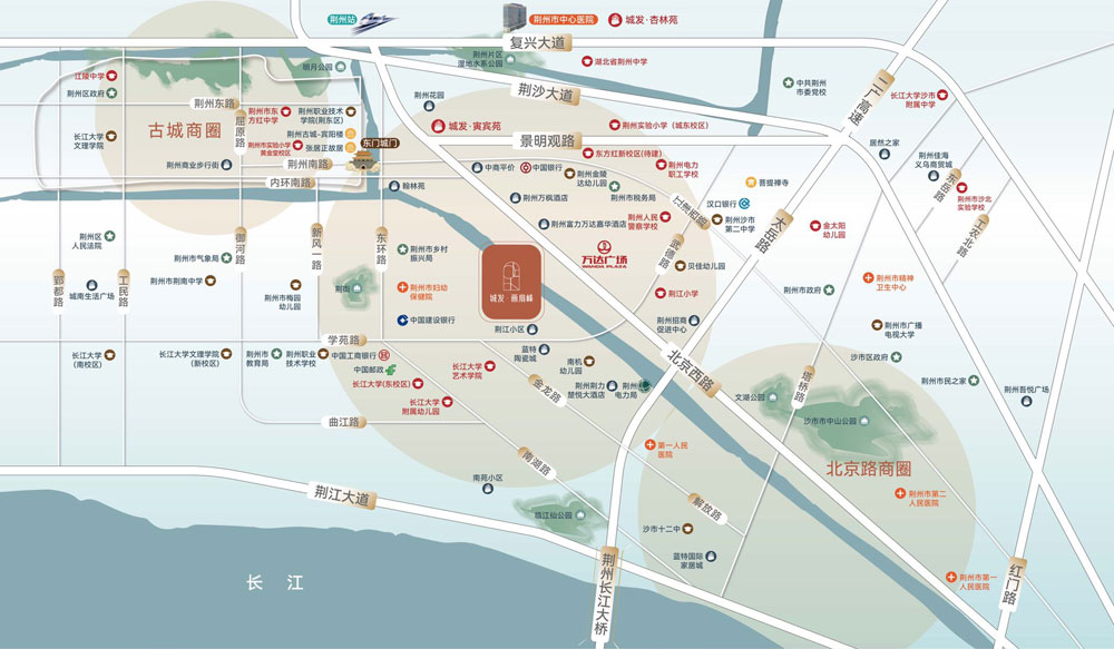 荆州荆州区城发画扇峰区位图