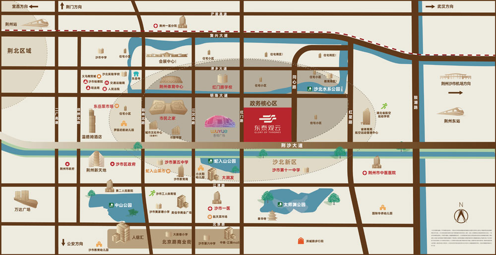 荆州沙市区东泰观云区位图