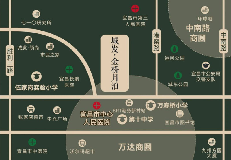 宜昌伍家岗区金桥月泊区位图
