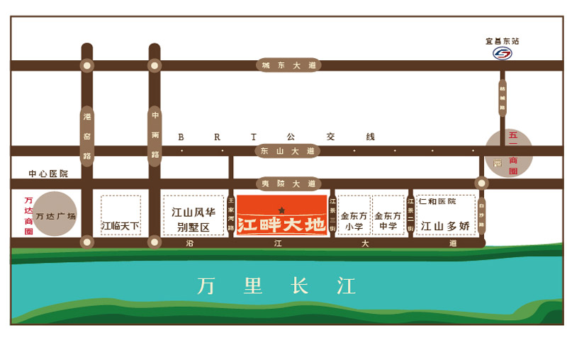 宜昌伍家岗区江畔大地区位图