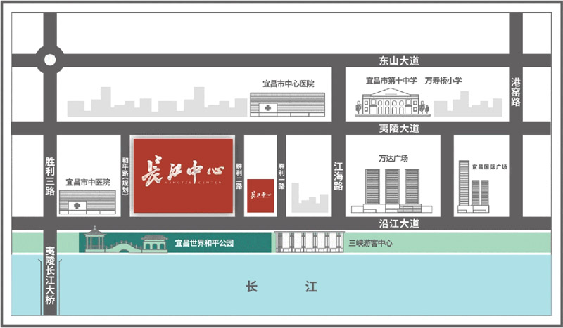 宜昌伍家岗区长江中心区位图