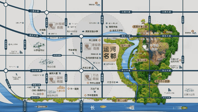 宜昌伍家岗区运河名都三期区位图